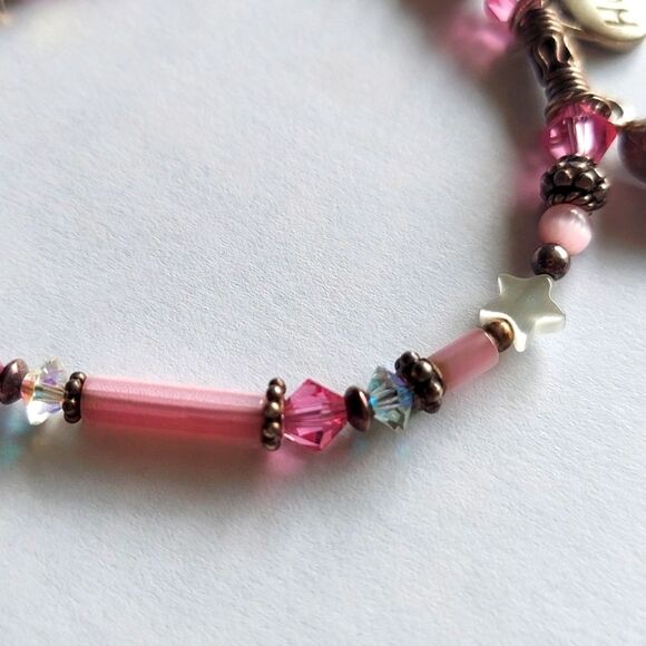 Swarovski Crystal & Silver Breast Cancer Awareness Bracelet - Picture 4 of 8